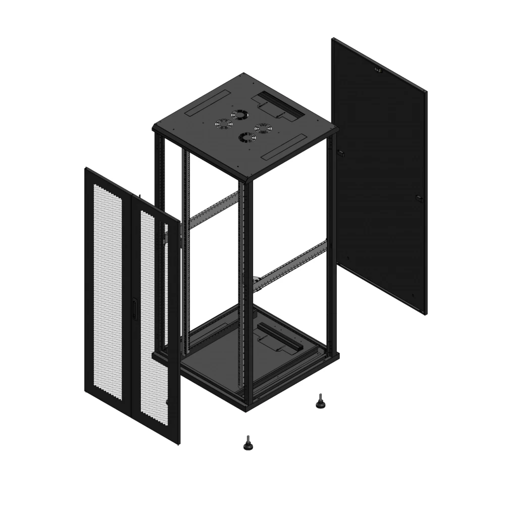 Gigamedia Vloer patchkast av dubbel per par ex 19" 36he 800x800mm zwart 703688ppdparex