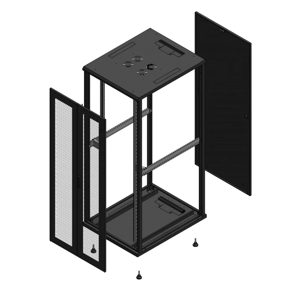 Gigamedia Vloer patchkast av dubbel per par ex 19" 42he 800x1000mm zwart 7042810ppdparex