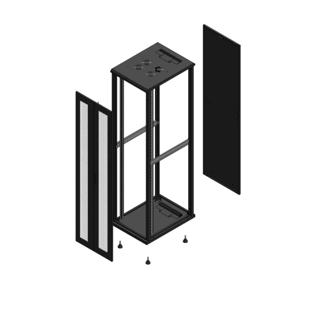 Gigamedia Vloer patchkast av dubbel per par ex 19" 47he 600x800mm zwart 704768ppdparex