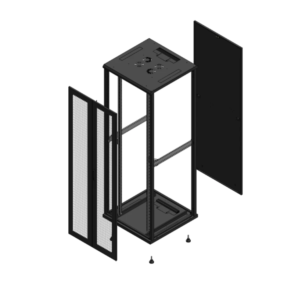 Gigamedia Vloer patchkast av dubbel per par ex 19" 47he 800x800mm zwart 704788ppdparex