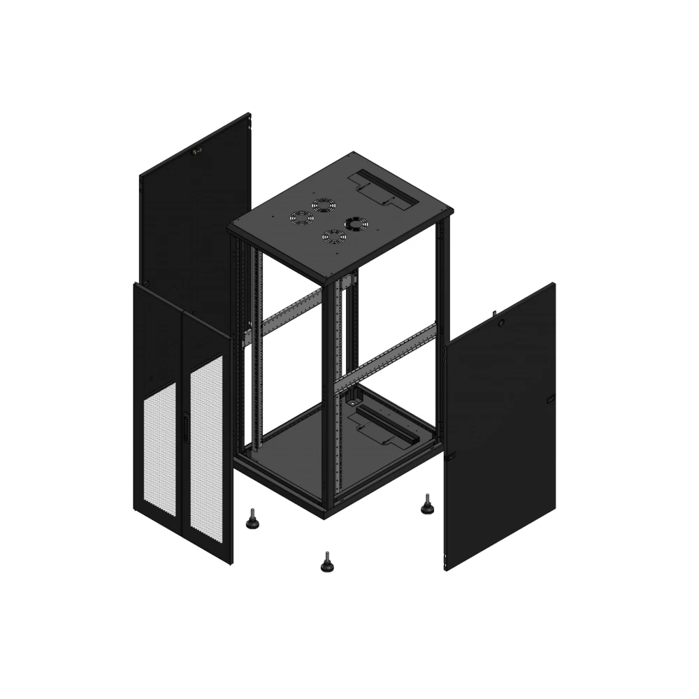 Gigamedia Vloer patchkast av dubbel per SP 19" 26he 600x800mm zwart 702668PPDSP