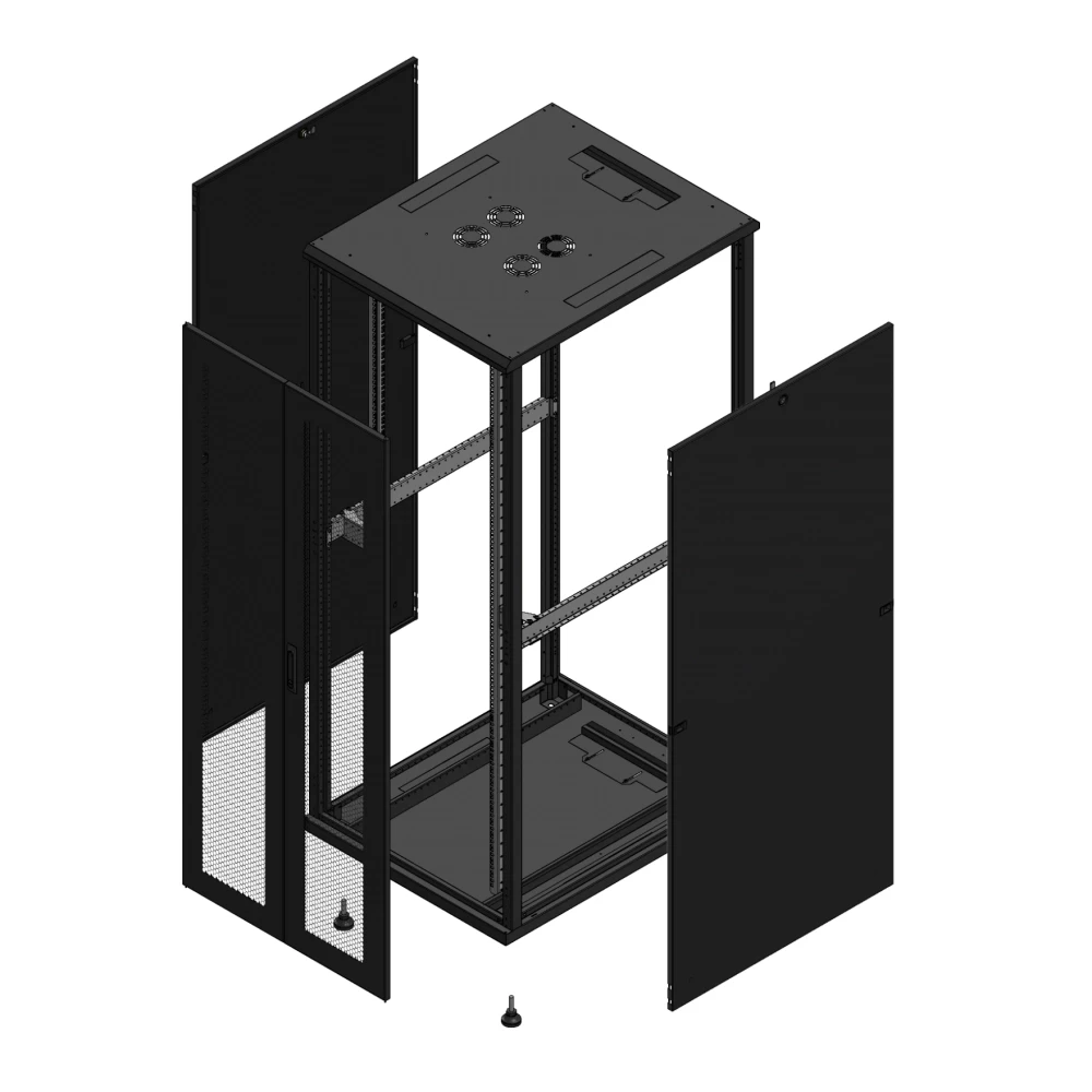 Gigamedia Vloer patchkast av dubbel per SP 19" 42he 800x1000mm zwart 7042810PPDSP