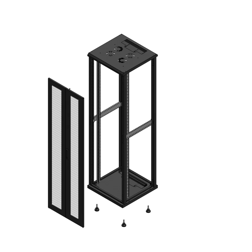 Gigamedia Vloer patchkast av dubbel per SP ex 19" 42he 600x600mm zwart 704266ppdspex