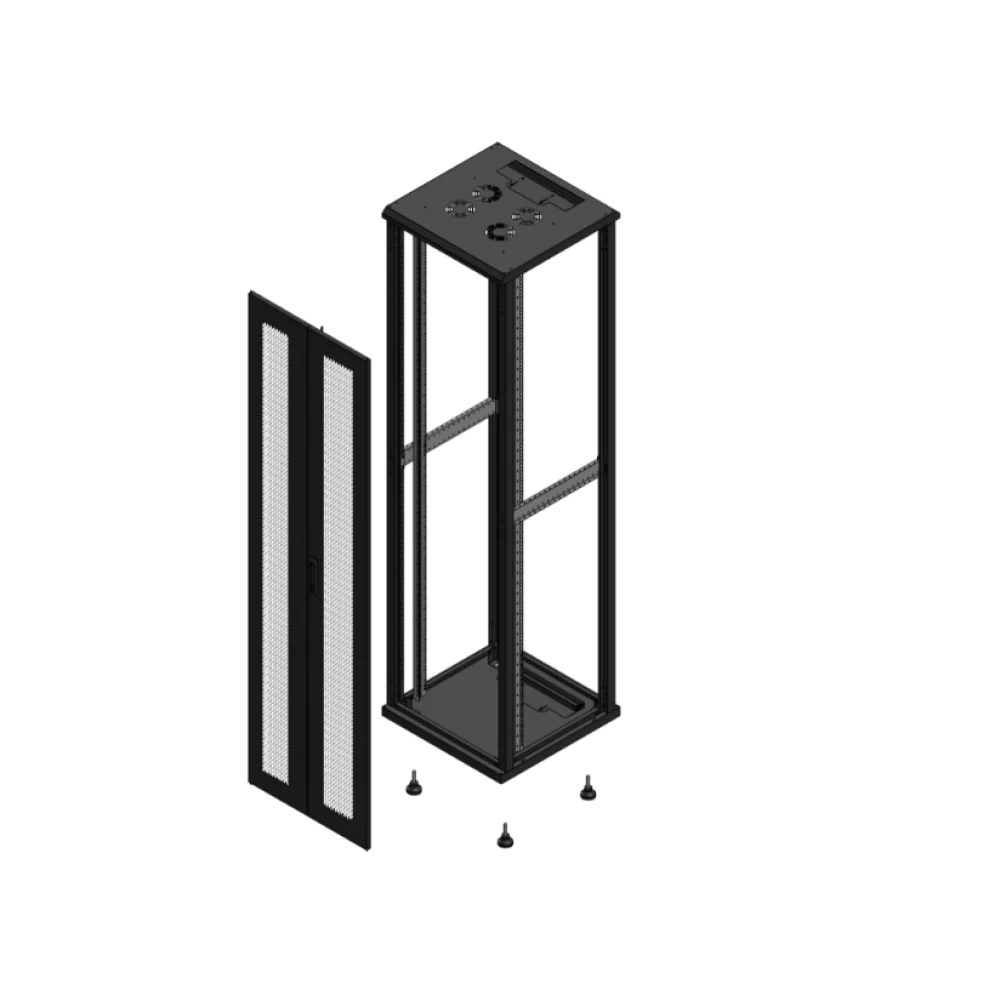 Gigamedia Vloer patchkast av dubbel per SP ex 19" 47he 600x600mm zwart 704766ppdspex
