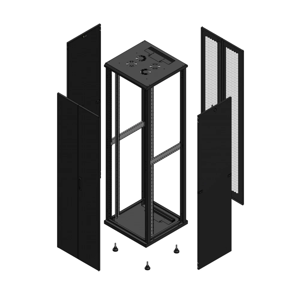 Gigamedia Vloer patchkast av dubbel tol ar dubbel per 19" 42he 600x600mm zwart 704266PTDPPD