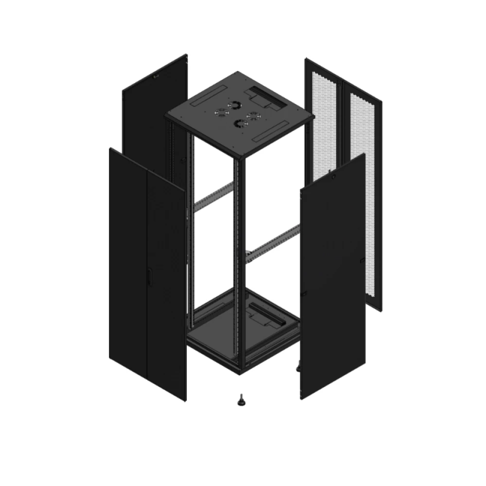 Gigamedia Vloer patchkast av dubbel tol ar dubbel per 19" 42he 800x800mm zwart 704288PTDPPD