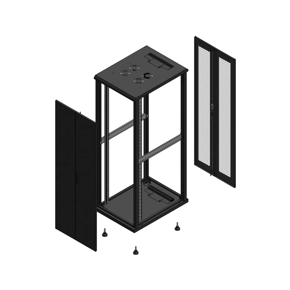 Gigamedia Vloer patchkast av dubbel tol ar dubbel per ex 19" 36he 600x800mm zwart 703668ptdppdex