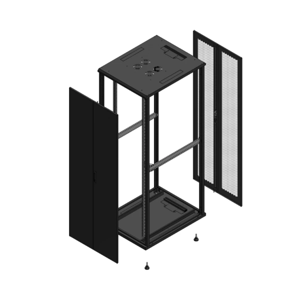 Gigamedia Vloer patchkast av dubbel tol ar dubbel per ex 19" 47he 800x1000mm zwart 7047810ptdppdex