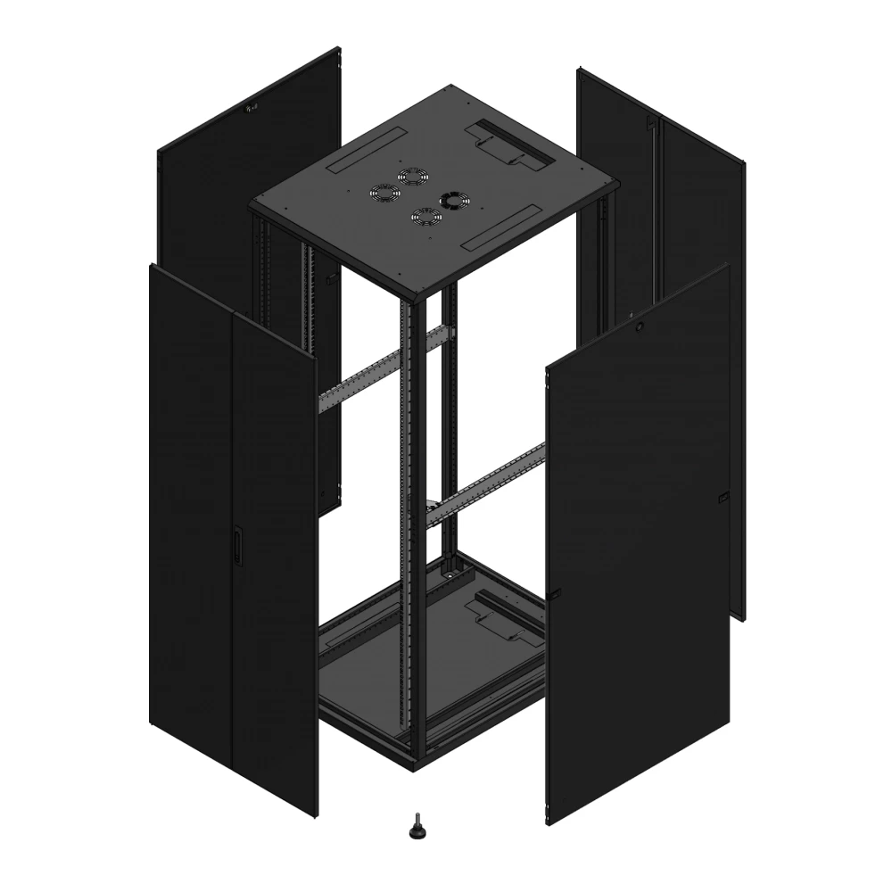 Gigamedia Vloer patchkast av dubbel tol ar dubbel tol 19" 42he 800x1000mm zwart 7042810PTDPTD