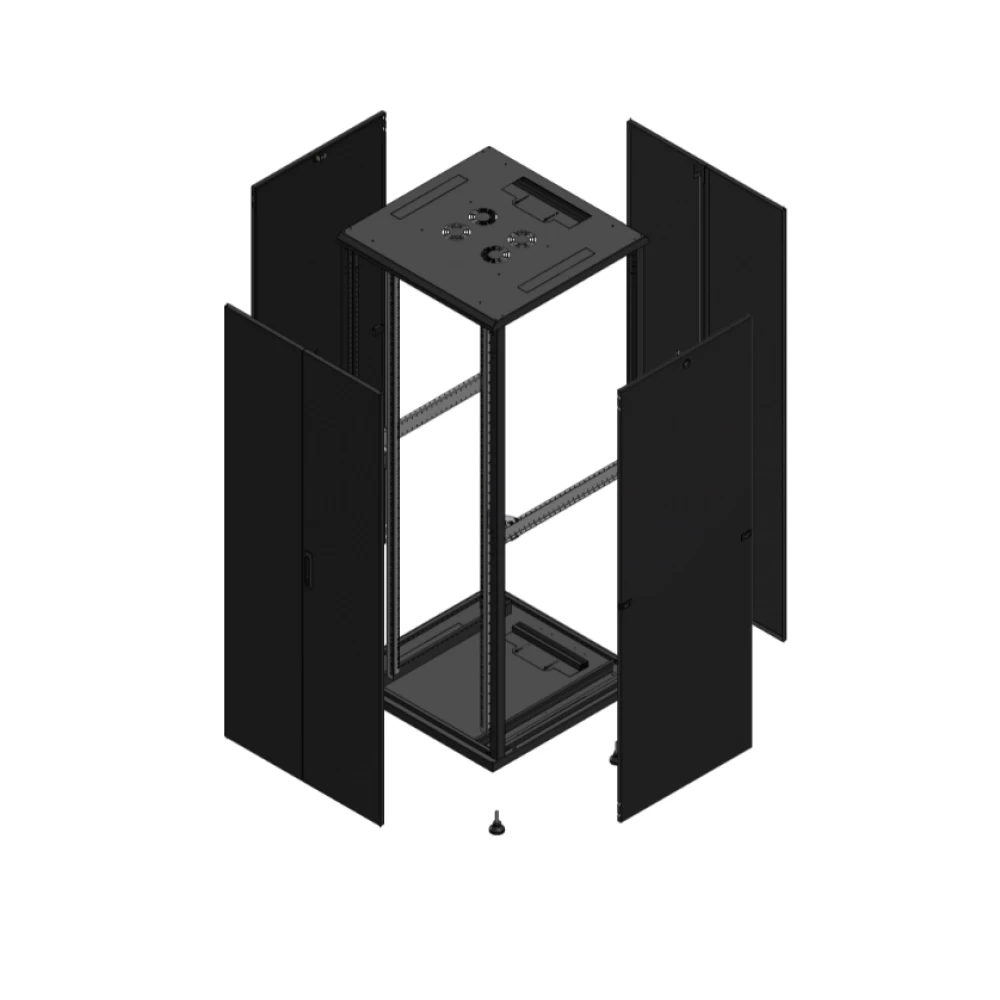 Gigamedia Vloer patchkast av dubbel tol ar dubbel tol 19" 42he 800x800mm zwart 704288PTDPTD