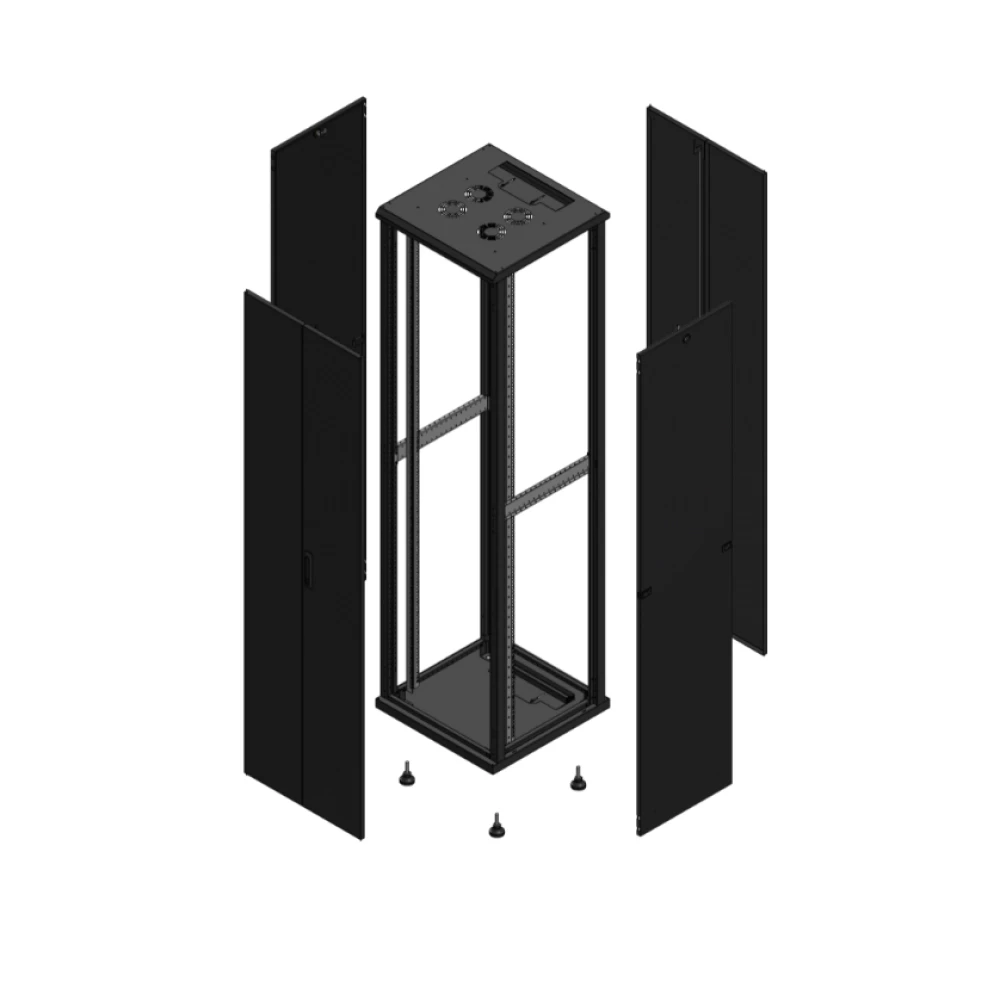 Gigamedia Vloer patchkast av dubbel tol ar dubbel tol 19" 47he 600x600mm zwart 704766PTDPTD