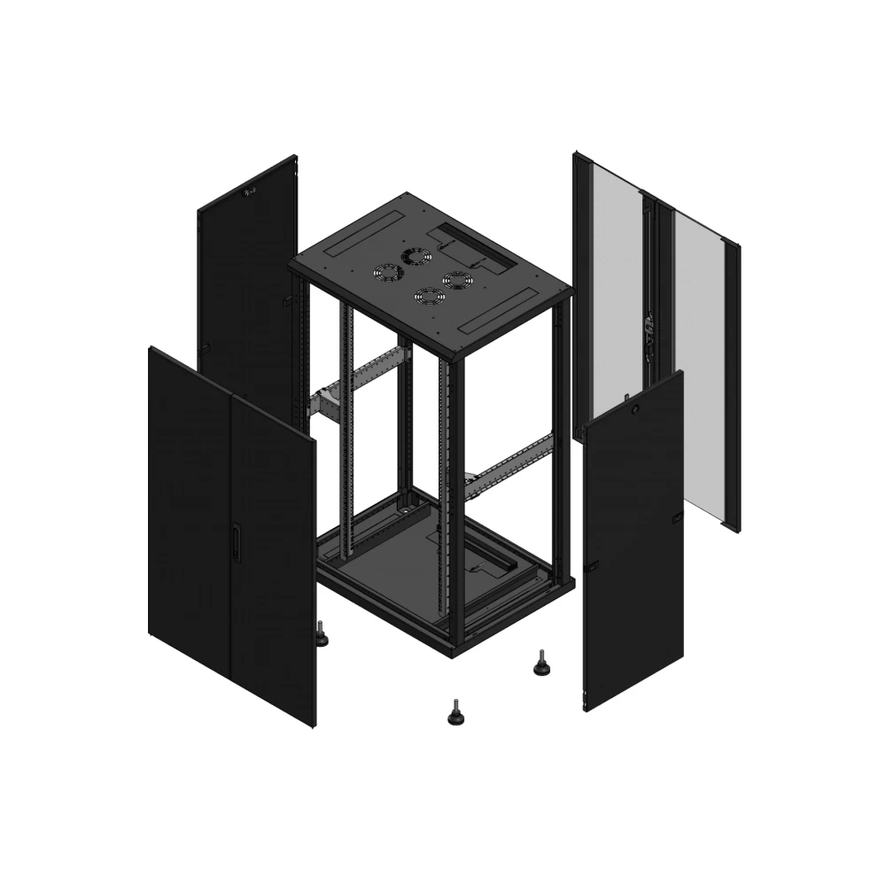 Gigamedia Vloer patchkast av dubbel tol ar dubbel ver 19" 26he 800x600mm zwart 702686PTDPVD