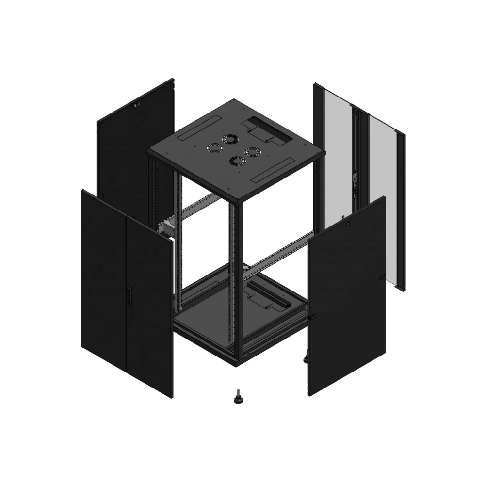 Gigamedia Vloer patchkast av dubbel tol ar dubbel ver 19" 26he 800x800mm zwart 702688PTDPVD