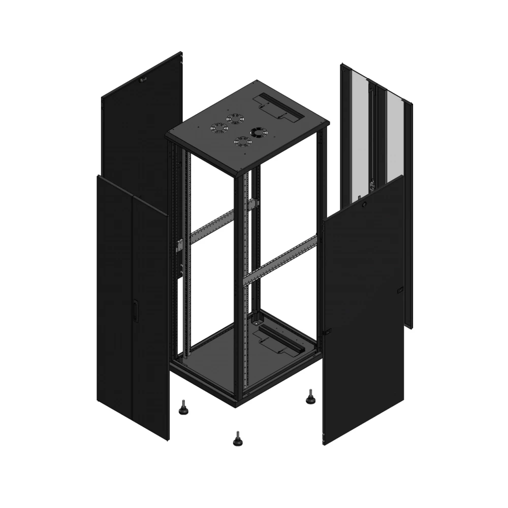 Gigamedia Vloer patchkast av dubbel tol ar dubbel ver 19" 36he 600x800mm zwart 703668PTDPVD