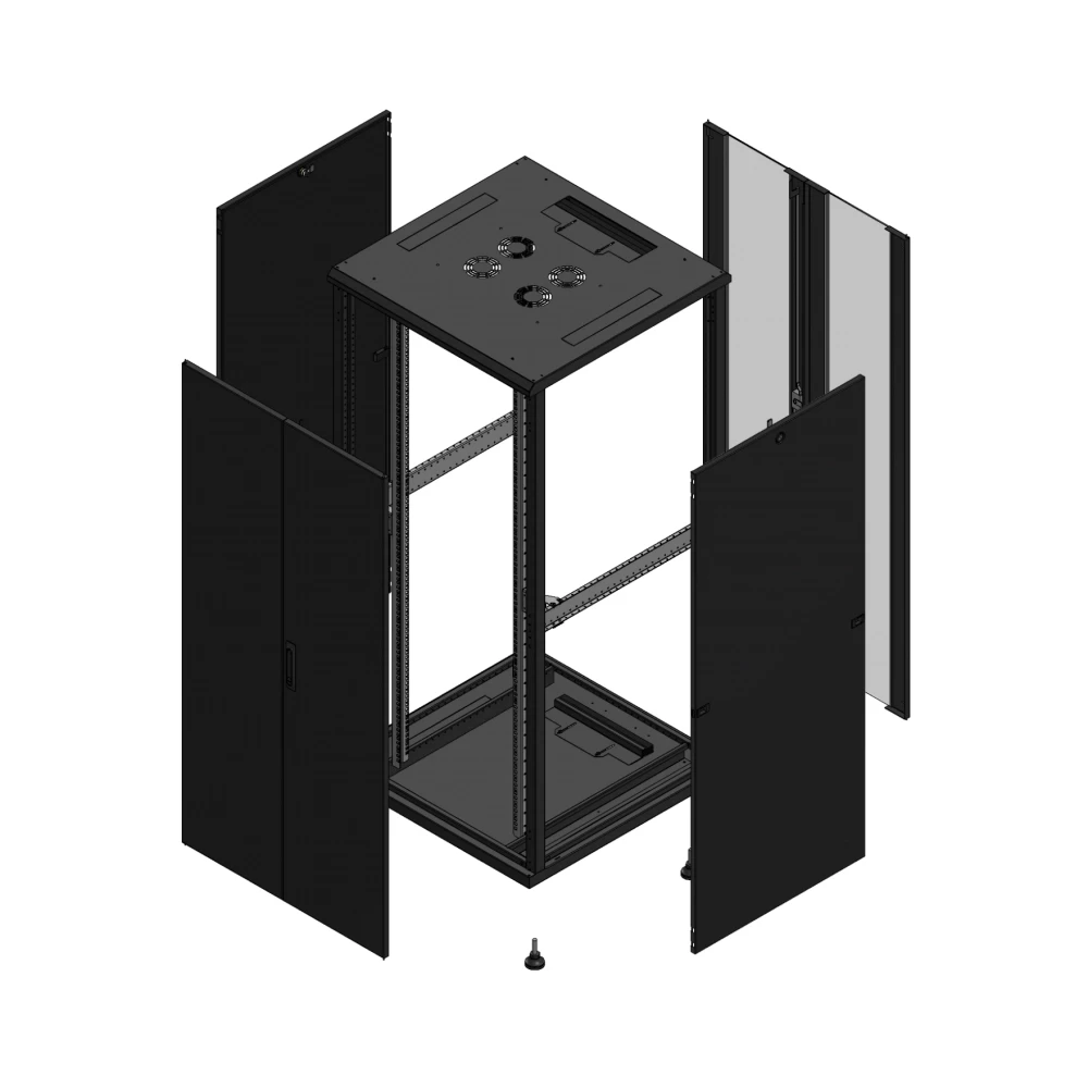 Gigamedia Vloer patchkast av dubbel tol ar dubbel ver 19" 36he 800x800mm zwart 703688PTDPVD