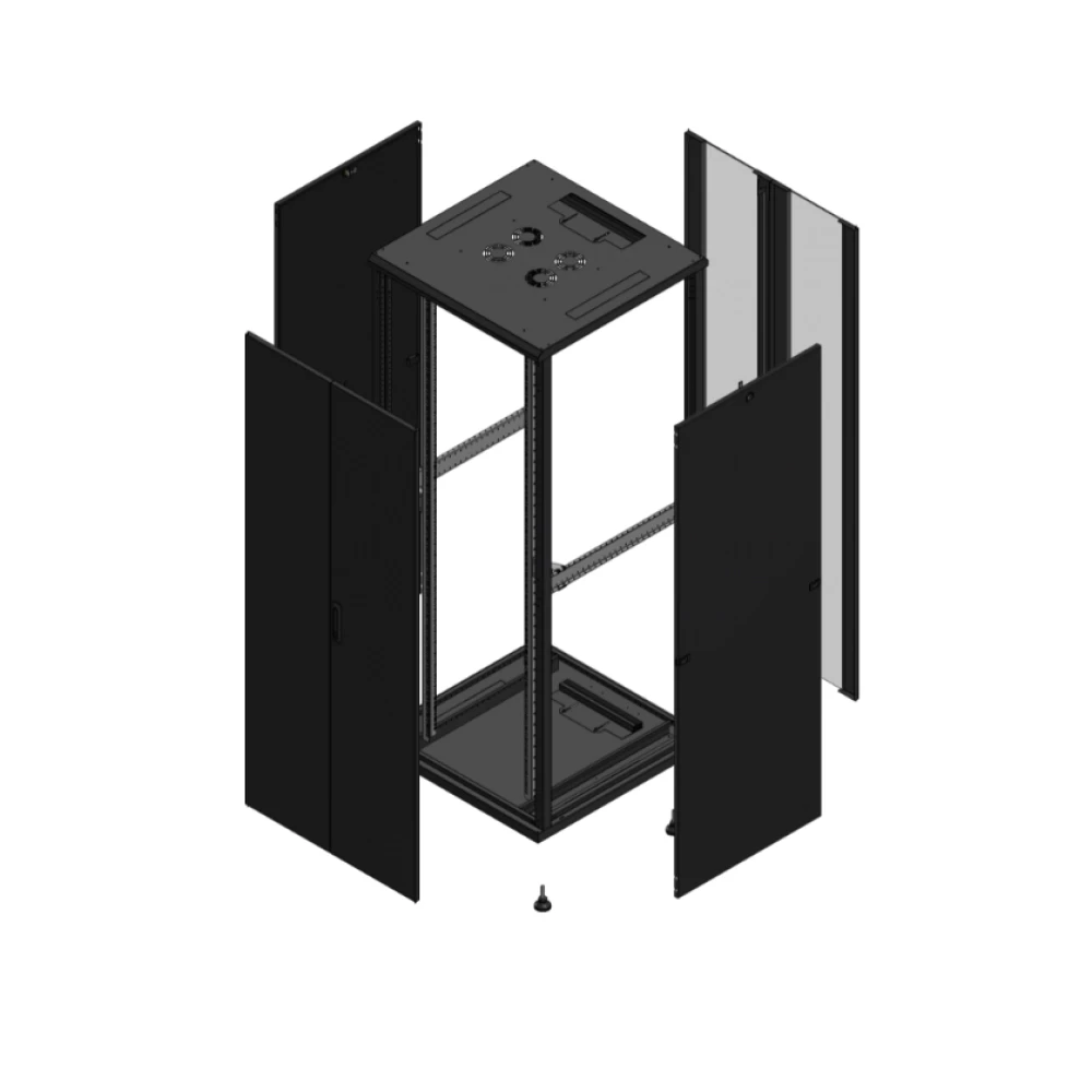 Gigamedia Vloer patchkast av dubbel tol ar dubbel ver 19" 42he 800x800mm zwart 704288PTDPVD