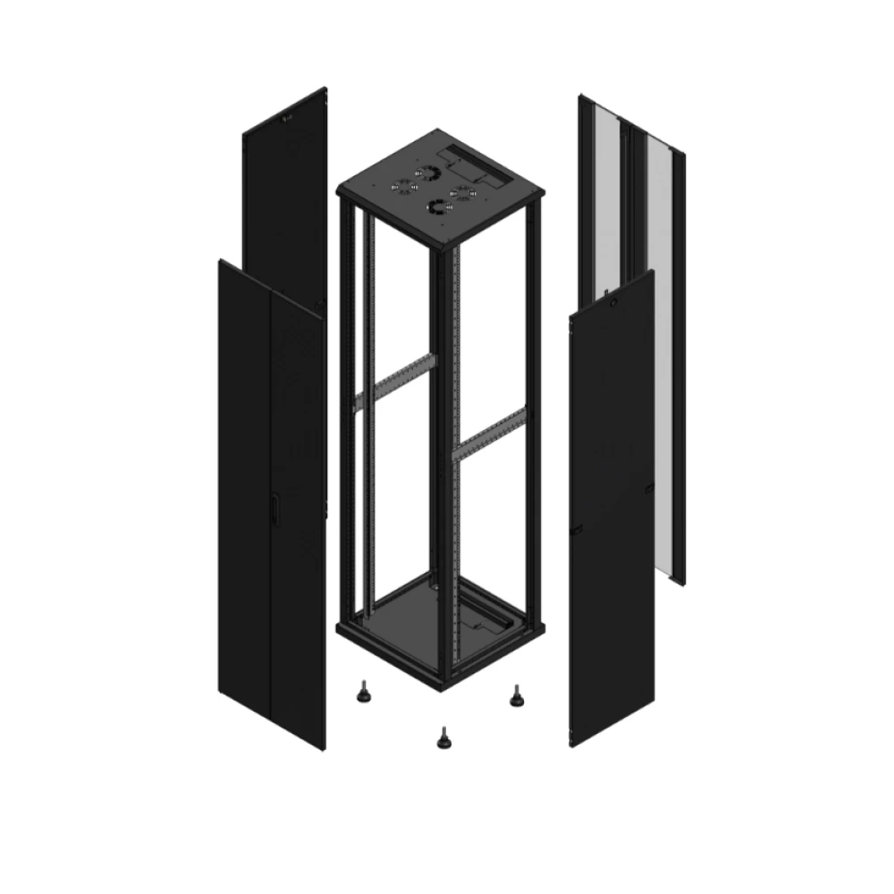 Gigamedia Vloer patchkast av dubbel tol ar dubbel ver 19" 47he 600x600mm zwart 704766PTDPVD