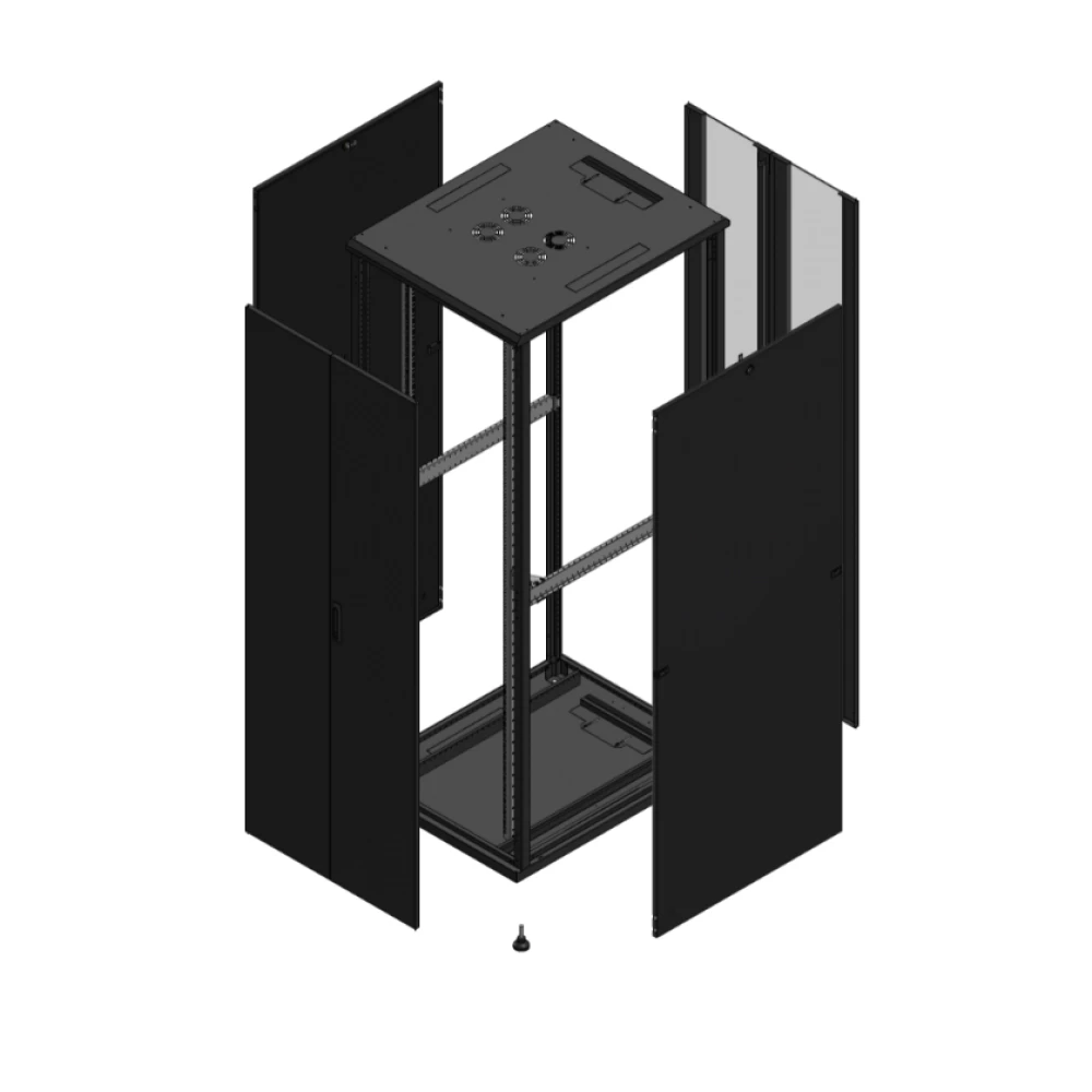 Gigamedia Vloer patchkast av dubbel tol ar dubbel ver 19" 47he 800x1000mm zwart 7047810PTDPVD