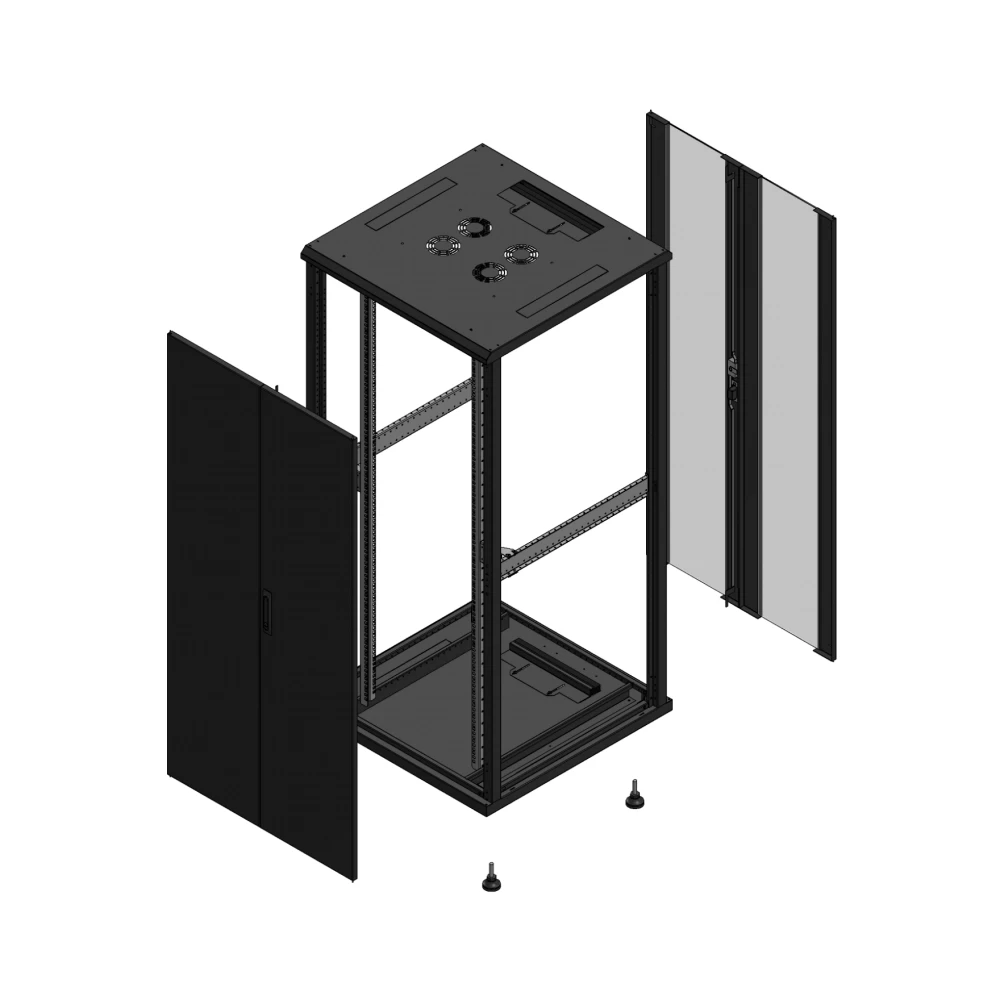 Gigamedia Vloer patchkast av dubbel tol ar dubbel ver ex 19" 36he 800x800mm zwart 703688ptdpvdex