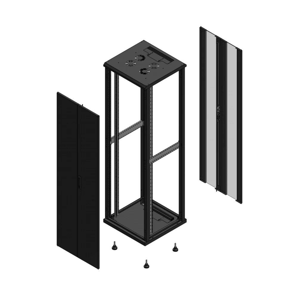 Gigamedia Vloer patchkast av dubbel tol ar dubbel ver ex 19" 42he 600x600mm zwart 704266ptdpvdex