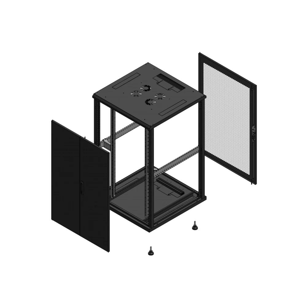 Gigamedia Vloer patchkast av dubbel tol ar enkel per ex 19" 26he 800x800mm zwart 702688ptdppsex