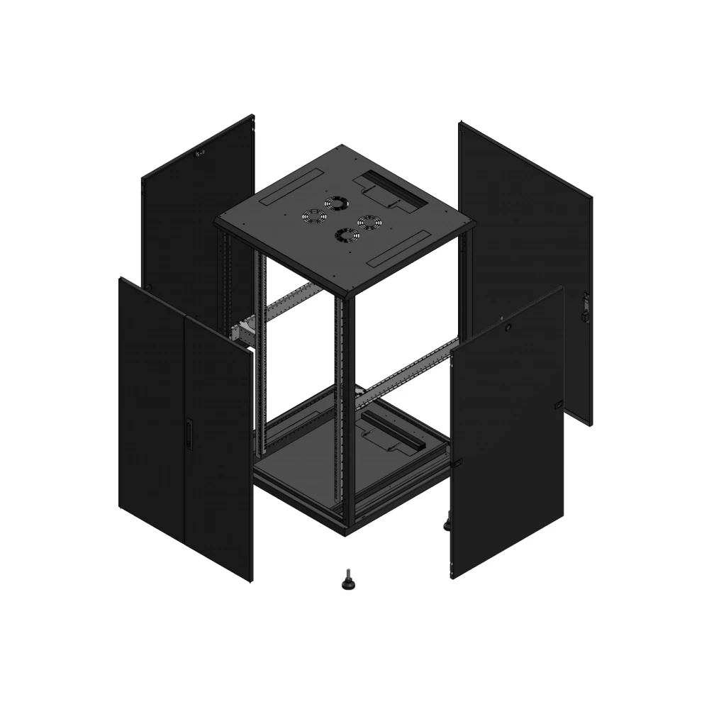 Gigamedia Vloer patchkast av dubbel tol ar enkel tol 19" 26he 800x800mm zwart 702688PTDPTS