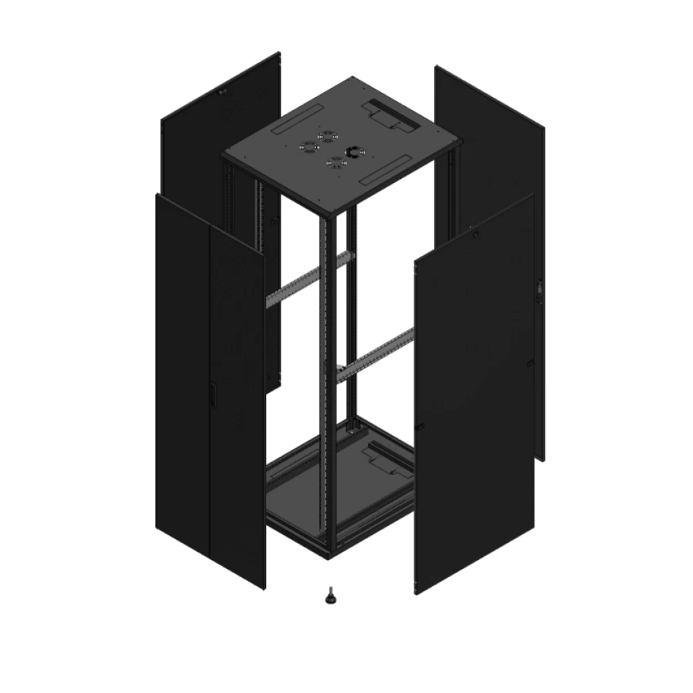 Gigamedia Vloer patchkast av dubbel tol ar enkel tol 19" 47he 800x1000mm zwart 7047810PTDPTS