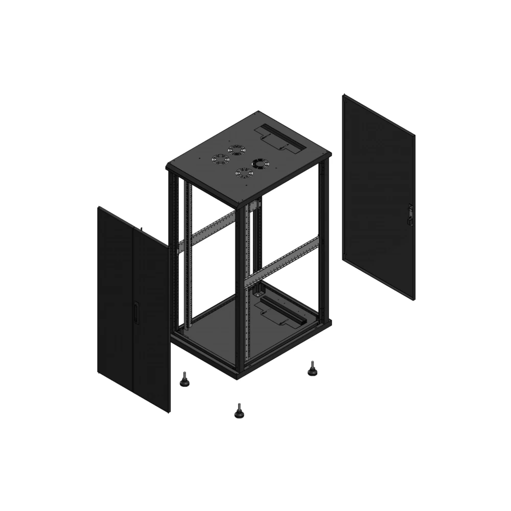 Gigamedia Vloer patchkast av dubbel tol ar enkel tol ex 19" 26he 600x800mm zwart 702668ptdptsex