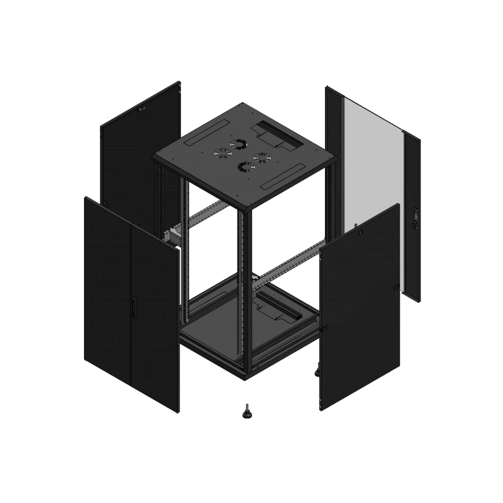 Gigamedia Vloer patchkast av dubbel tol ar enkel ver 19" 26he 800x800mm zwart 702688PTDPVS