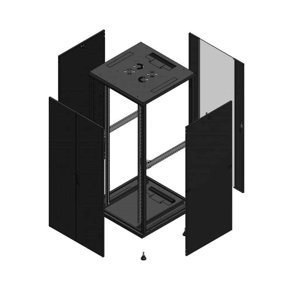 Gigamedia Vloer patchkast av dubbel tol ar enkel ver 19" 36he 800x800mm zwart 703688PTDPVS