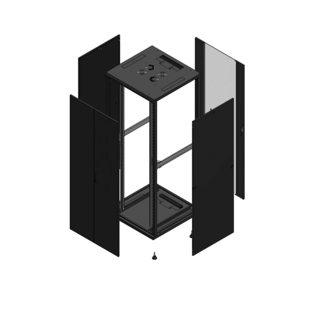 Gigamedia Vloer patchkast av dubbel tol ar enkel ver 19" 42he 800x800mm zwart 704288PTDPVS