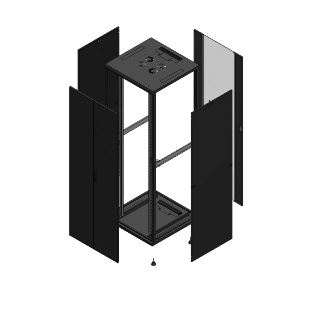 Gigamedia Vloer patchkast av dubbel tol ar enkel ver 19" 47he 800x800mm zwart 704788PTDPVS