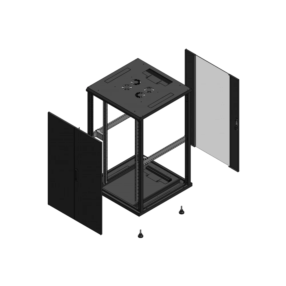 Gigamedia Vloer patchkast av dubbel tol ar enkel ver ex 19" 26he 800x800mm zwart 702688ptdpvsex