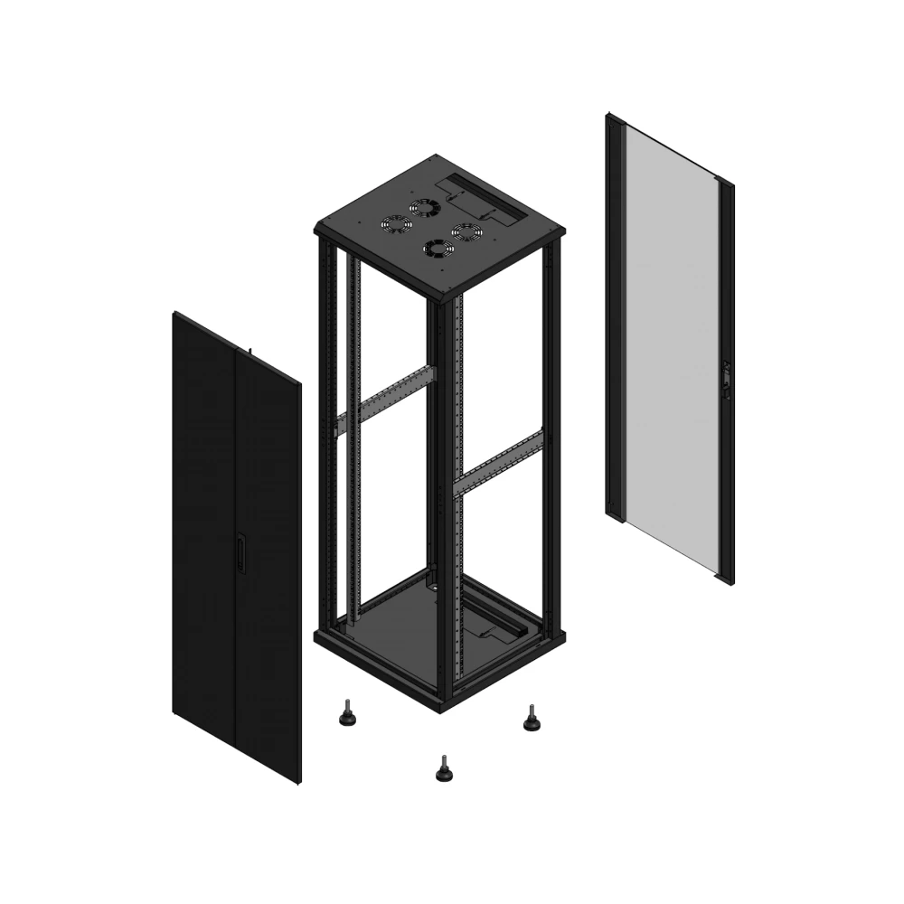 Gigamedia Vloer patchkast av dubbel tol ar enkel ver ex 19" 36he 600x600mm zwart 703666ptdpvsex