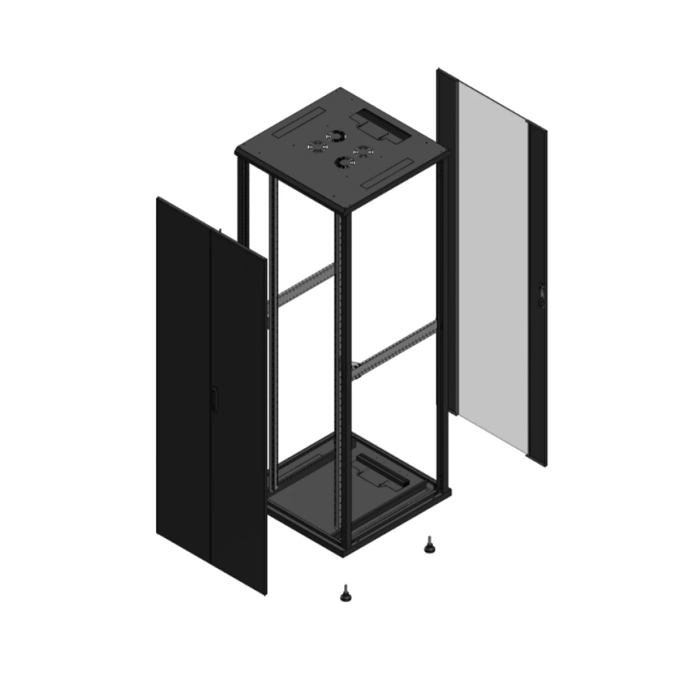Gigamedia Vloer patchkast av dubbel tol ar enkel ver ex 19" 47he 800x800mm zwart 704788ptdpvsex