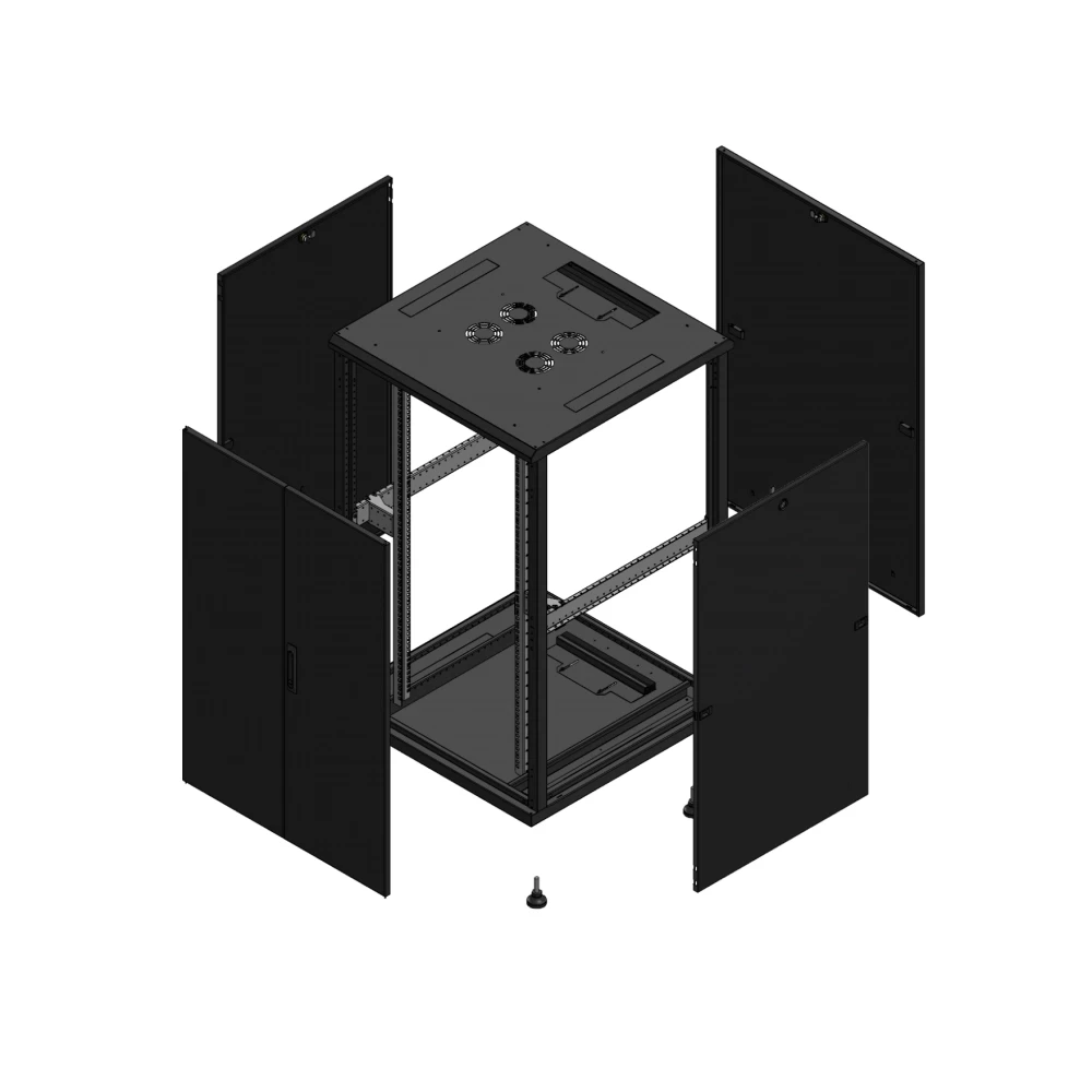 Gigamedia Vloer patchkast av dubbel tol par 19" 26he 800x800mm zwart 702688ptdpar