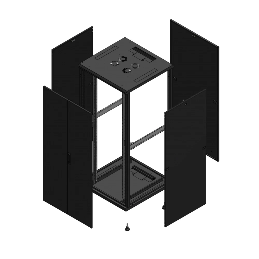 Gigamedia Vloer patchkast av dubbel tol par 19" 36he 800x800mm zwart 703688ptdpar