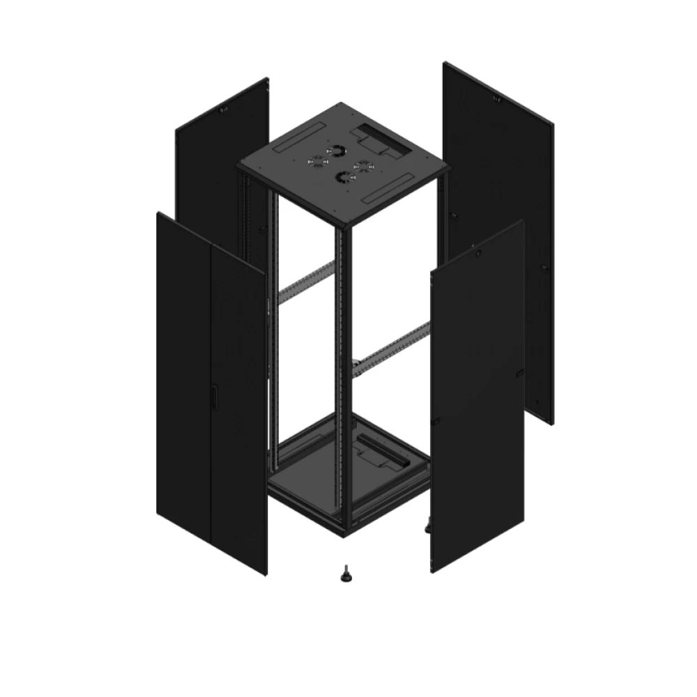 Gigamedia Vloer patchkast av dubbel tol par 19" 42he 800x800mm zwart 704288ptdpar