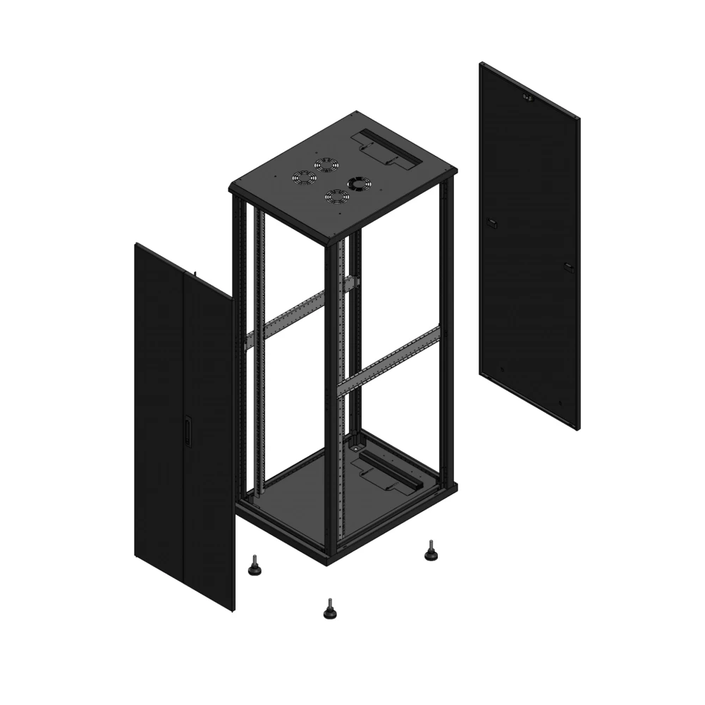 Gigamedia Vloer patchkast av dubbel tol par ex 19" 36he 600x800mm zwart 703668ptdparex
