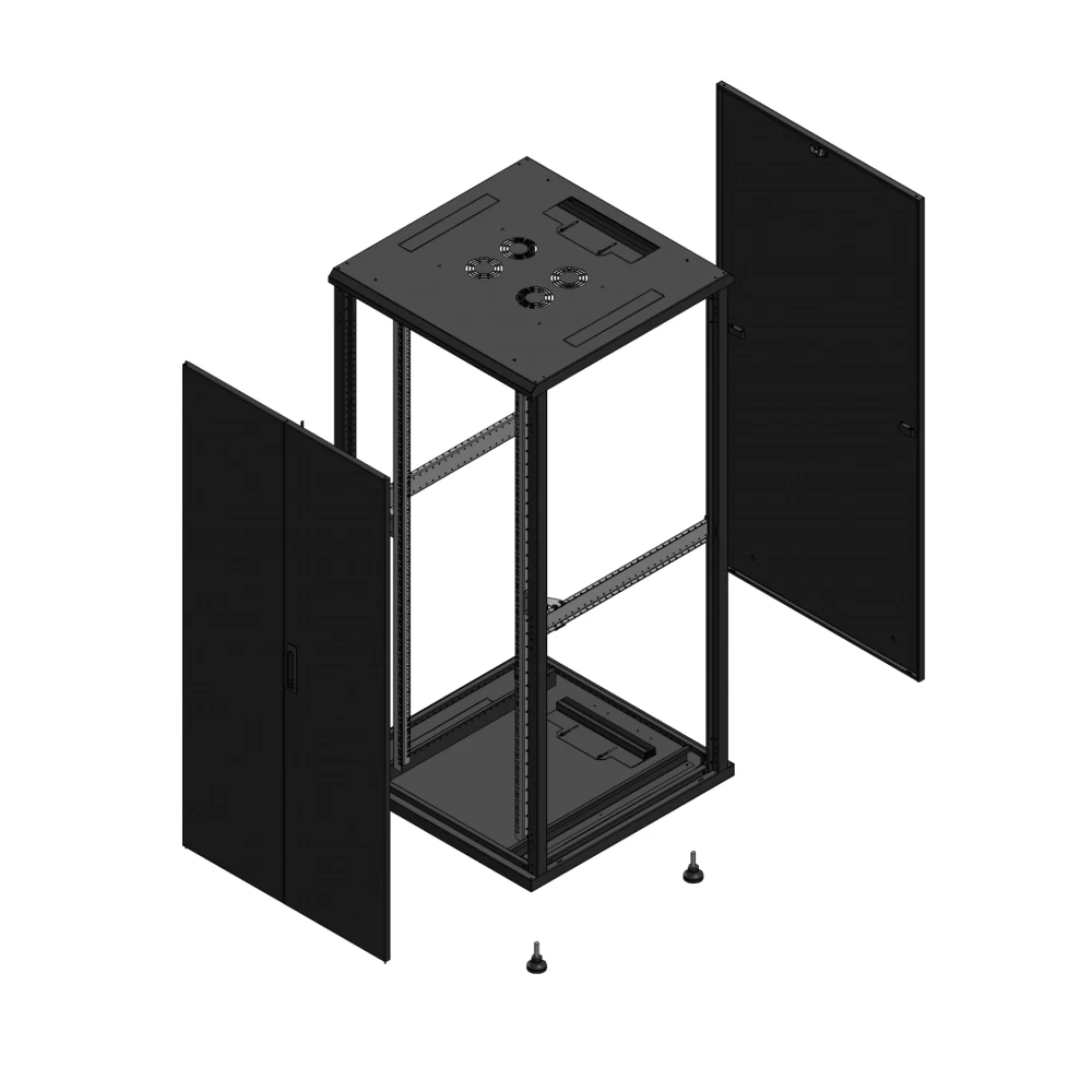 Gigamedia Vloer patchkast av dubbel tol par ex 19" 36he 800x800mm zwart 703688ptdparex