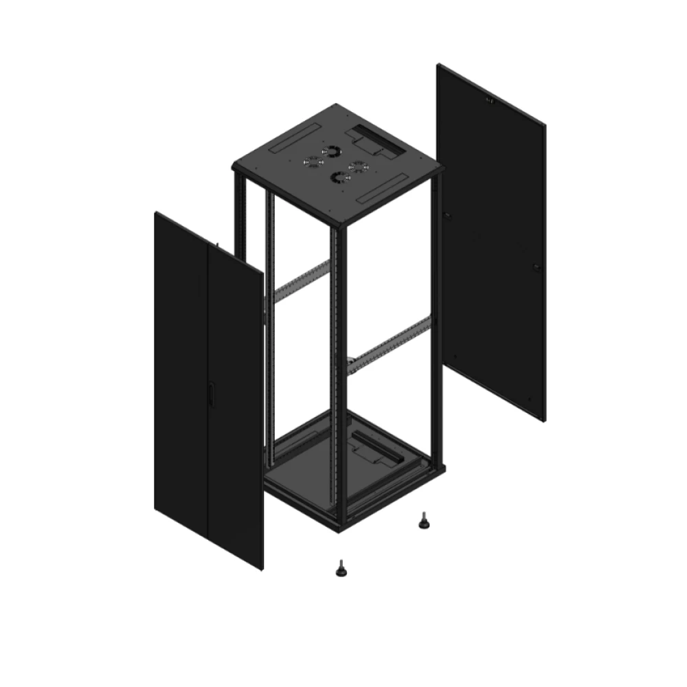 Gigamedia Vloer patchkast av dubbel tol par ex 19" 42he 800x800mm zwart 704288ptdparex