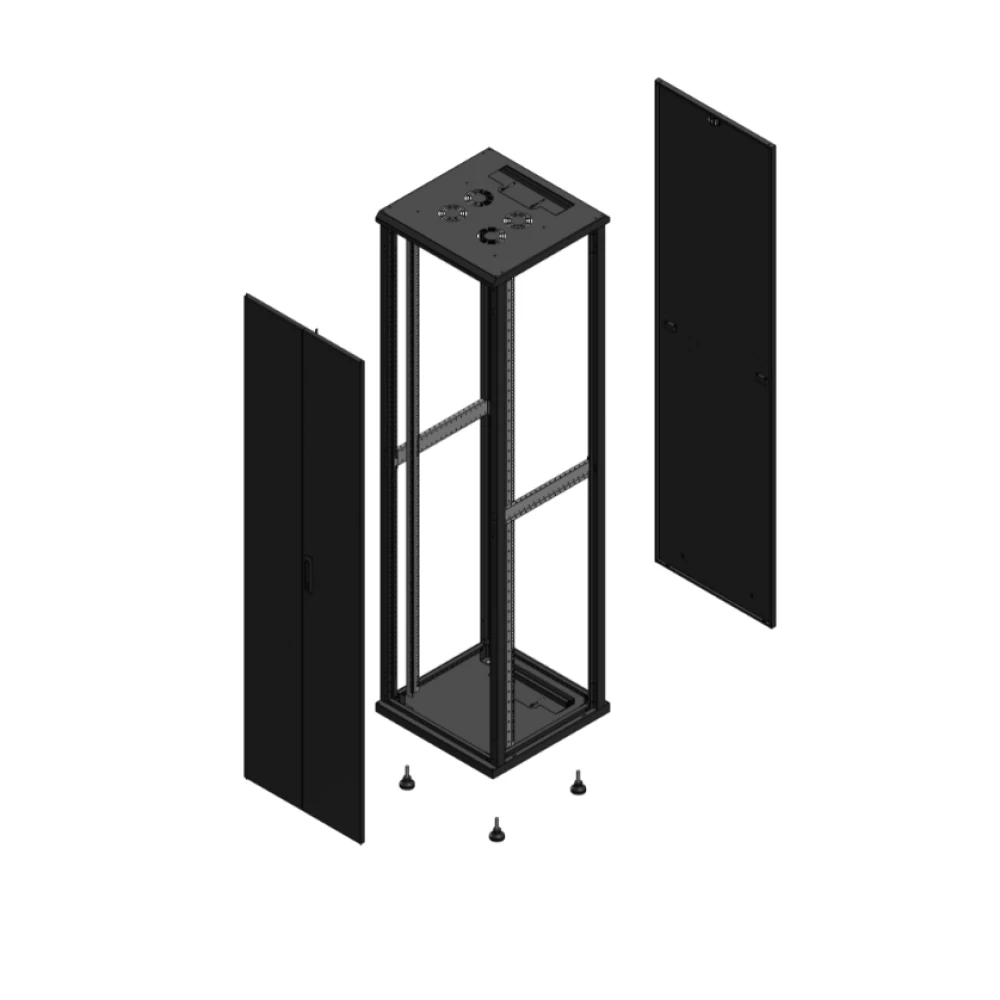 Gigamedia Vloer patchkast av dubbel tol par ex 19" 47he 600x600mm zwart 704766ptdparex