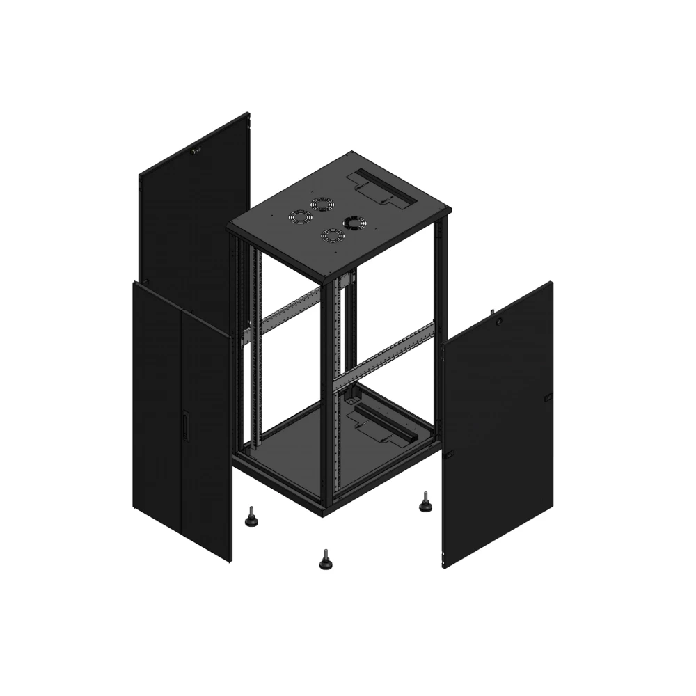 Gigamedia Vloer patchkast av dubbel tol SP 19" 26he 600x800mm zwart 702668PTDSP