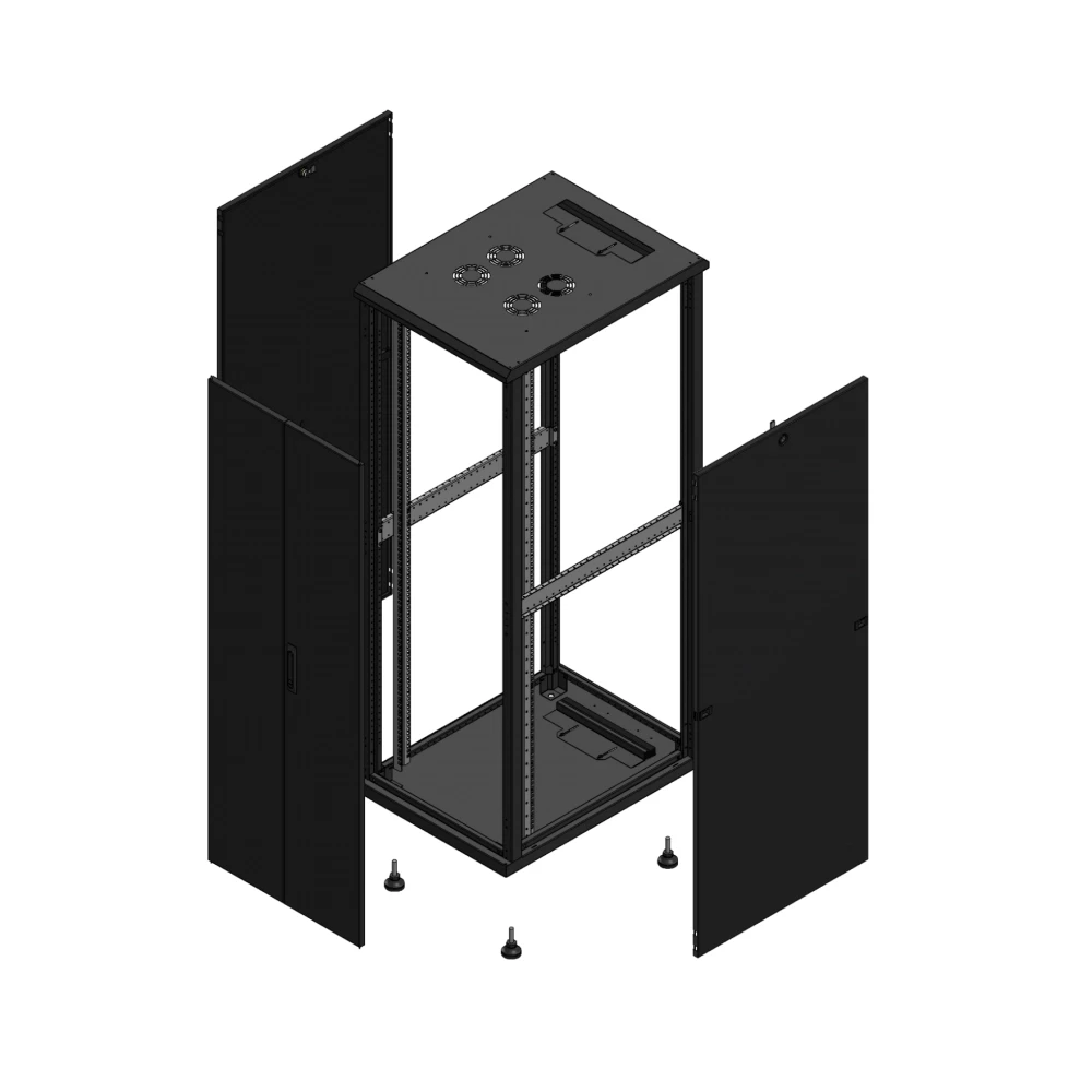 Gigamedia Vloer patchkast av dubbel tol SP 19" 36he 600x800mm zwart 703668PTDSP