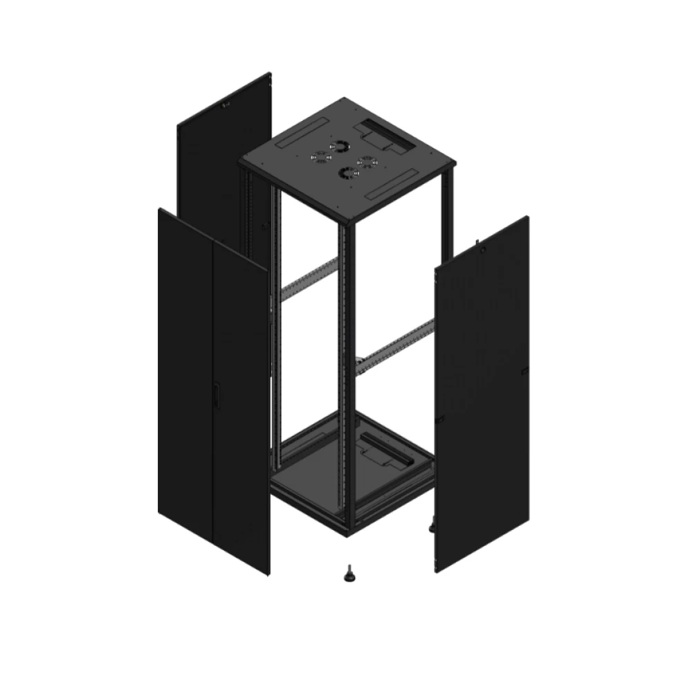 Gigamedia Vloer patchkast av dubbel tol SP 19" 42he 800x800mm zwart 704288PTDSP