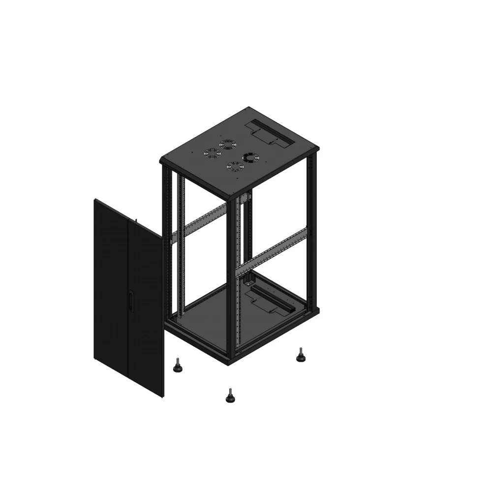 Gigamedia Vloer patchkast av dubbel tol SP ex 19" 26he 600x800mm zwart 702668ptdspex