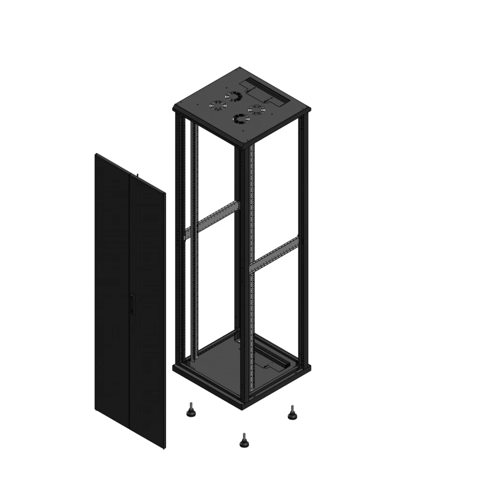 Gigamedia Vloer patchkast av dubbel tol SP ex 19" 42he 600x600mm zwart 704266ptdspex