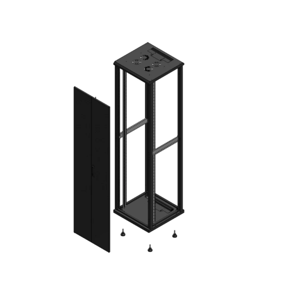 Gigamedia Vloer patchkast av dubbel tol SP ex 19" 47he 600x600mm zwart 704766ptdspex