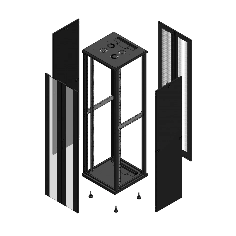 Gigamedia Vloer patchkast av dubbel ver ar dubbel per 19" 42he 600x600mm zwart 704266PVDPPD
