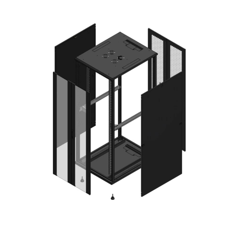 Gigamedia Vloer patchkast av dubbel ver ar dubbel per 19" 42he 800x1000mm zwart 7042810PVDPPD